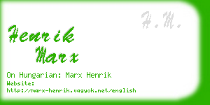 henrik marx business card